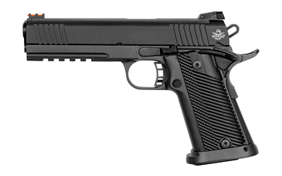 Rock Island 51567 Tac Ultra FSHC 45 ACP Caliber with 5 Barrel, 14+1 Capacity, Overall Black Parkerized Finish Steel, Picatinny Rail/Beavertail Frame, Serrated Slide & Black/Gray G10 Grip