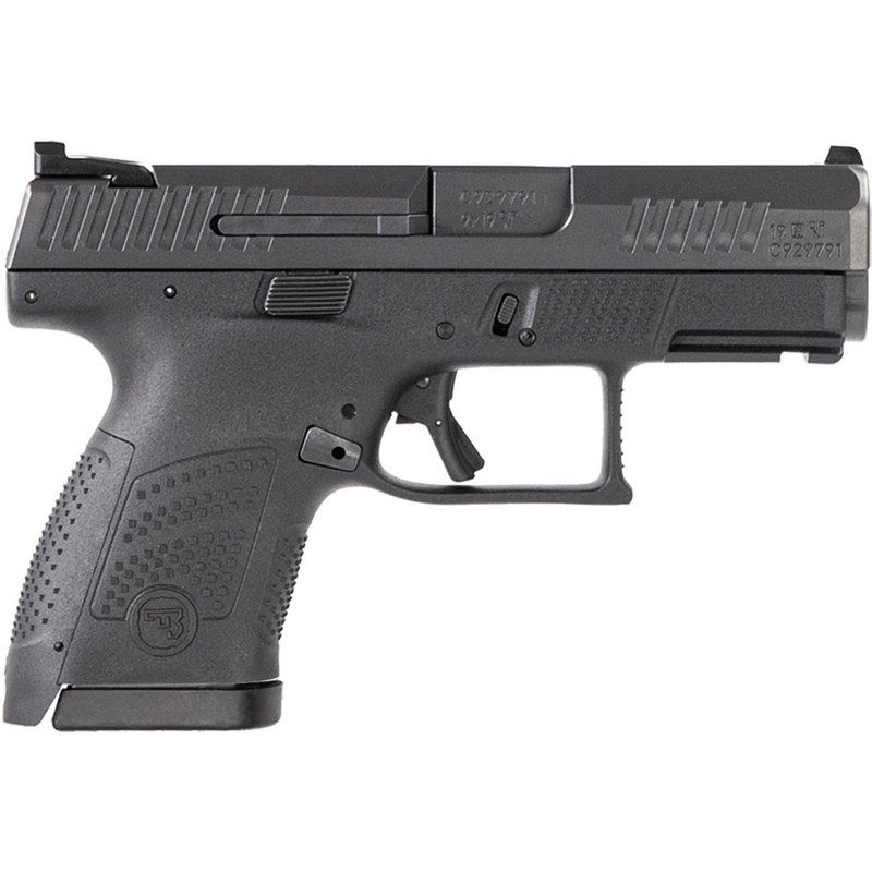CZ-USA 01560 P-10 S 9mm Luger 3.50 10+1 Overall Black Finish with Inside Railed Steel Slide, Interchangeable Backstrap Grip, Reversible Mag Release & Picatinny Rail
