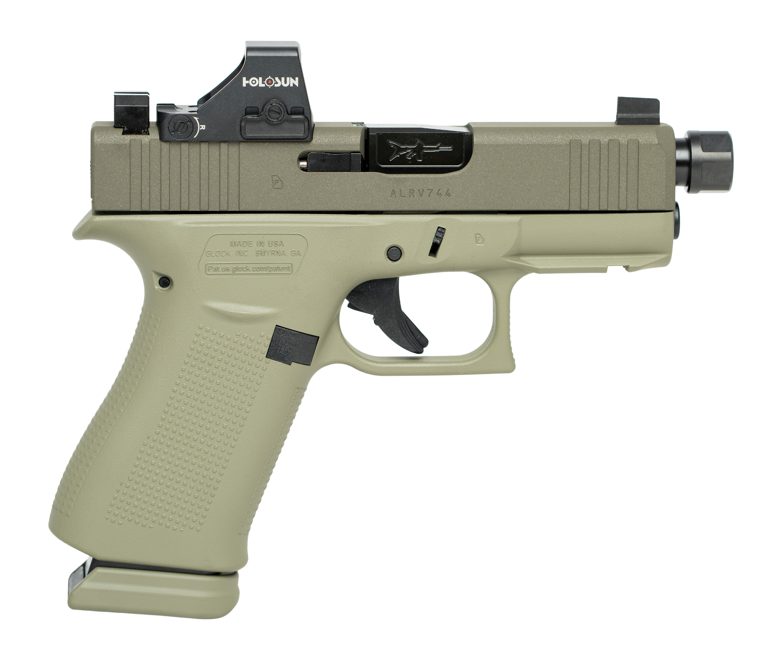 NIB Glock 43X 9MM OD Green Threaded Barrel 1/2X28 Holosun 407K Red Dot-img-0