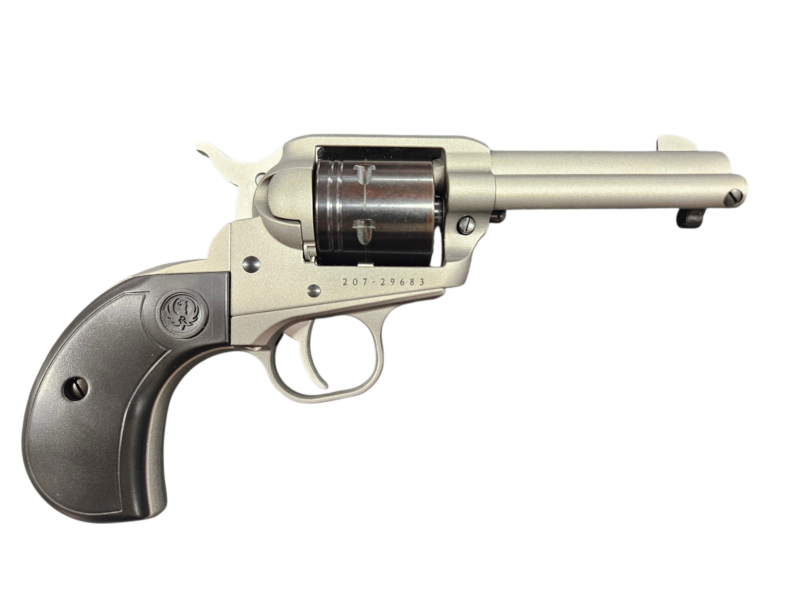 NIB Ruger Wrangler .22LR Birdshead Cerakote Silver Finish SAO 6 Shot-img-0