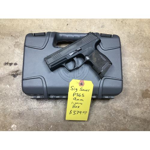 Used Sig Sauer P365 9mm w/1 Mag & Box