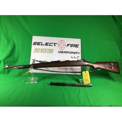 USED GERMAN MADE PORTUGUESE M937A 8MM MATCHING W/ MATCHING BAYO FAIR