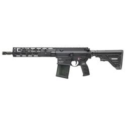 Heckler & Koch MR762 A4, Semi-automatic, Short Barrel Rifle, 762NATO, 13 Threaded Barrel, 5/8X24 Thread Pitch, Anodized Finish, Black, M-LOK Free Float Handguard, Adjustable Gas Block, Ambidextrous Controls, 20 Rounds, 1 Magazine 81001054