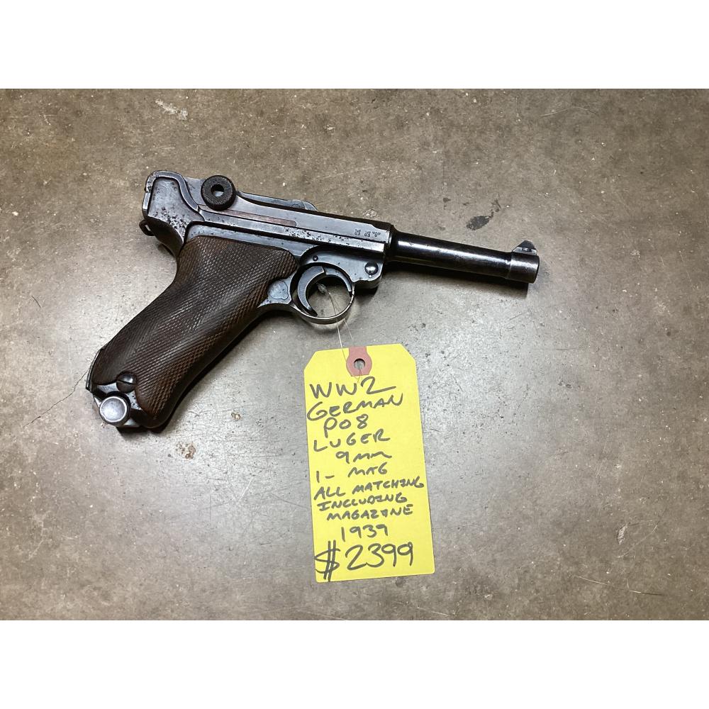 USED GERMAN P08 Luger 9mm 1939 Matching #’s