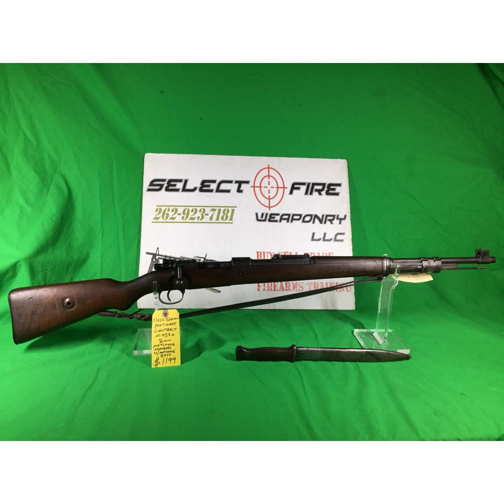 USED GERMAN MADE PORTUGUESE M937A 8MM MATCHING W/ MATCHING BAYO FAIR