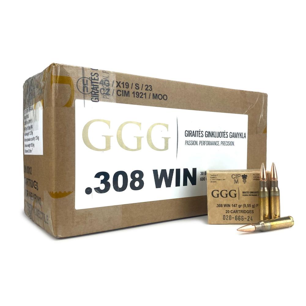 GGG .308 WIN 147GR FMJ 600RDS