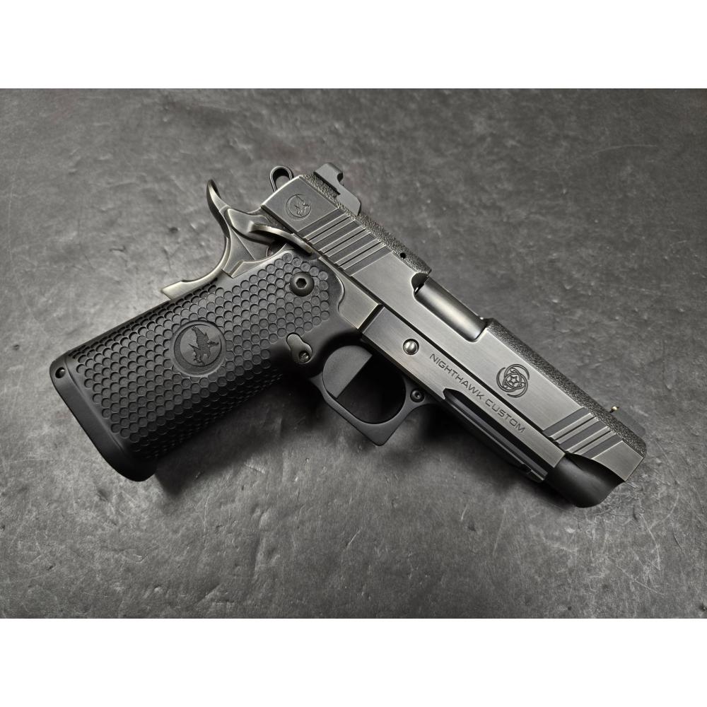 Nighthawk Custom Bob Marvel 9mm Double Stack w/ IOS Sight Upgrade, Ambi Safety, Smoked Nitride Finish, Gold Bead Front Sight, Includes RMR IOS Plate