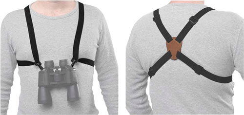 Bulldog Black Adjustable/Stretching Binocular Harness w/ Leather Back