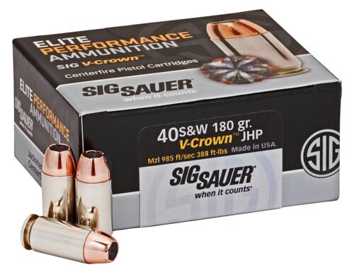 Sig Sauer E40SW250 Elite Performance  40 S&W 180 gr V Crown Jacke