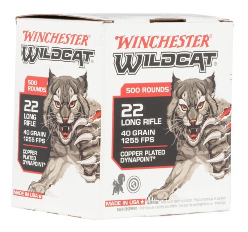Winchester Ammo WW22LRB Wildcat  22 LR 40 gr Copper Plated DynaPo
