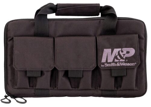 M&P Accessories 110029 Pro Tac Handgun Case Black Nylon Holds 2 H