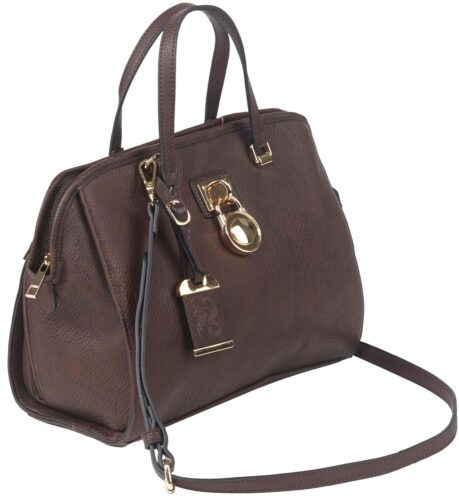 Bulldog BDP028 Satchel Style Purse  Chocolate Brown Leather Satch