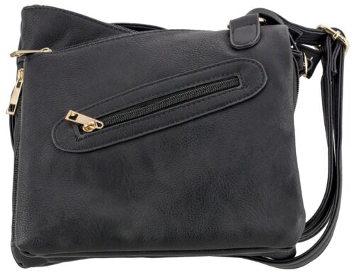 Bulldog BDP030 Cross Body Purse w/Holster Black Leather for Small