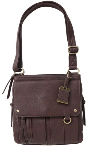 Bulldog BDP035 Cross Body Purse w/Holster Brown Leather Most Sm P