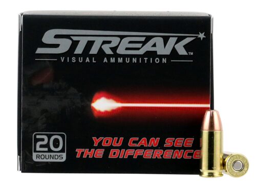 Ammo Inc 9115JHPSTRKRED Streak Visual (RED)  9mm Luger 115 gr Jac