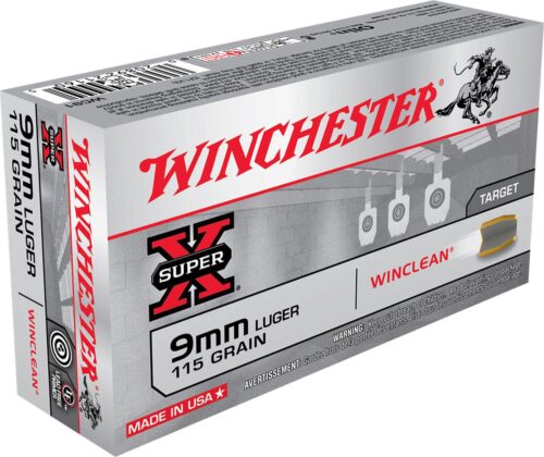 Winchester Ammo WC91 Super X  9mm Luger 115 gr Winclean Brass Enc
