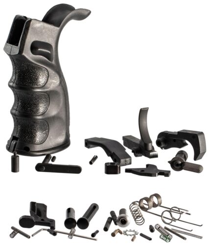 TacFire LPK02B308 AR-10 Lower Parts Kit  308 Win Black PGAR-B Pis