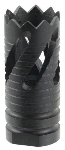 TacFire MZ10213B Thread Crown Muzzle Brake Black Oxide Steel with