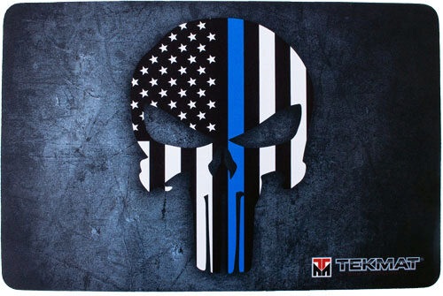 TekMat TEKR17PUNISHERBL Punisher Blue Line Cleaning Mat 17x11 Bla