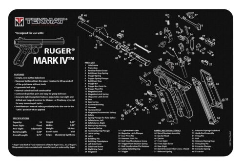 TekMat TEKR17RUGERMK4 Ruger Mark IV Cleaning Mat Ruger Mark IV Pa