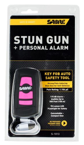 Sabre S1013PK 3-In-1 Stun Gun Safety Tool Pink Polymer 1.15 uC Pa