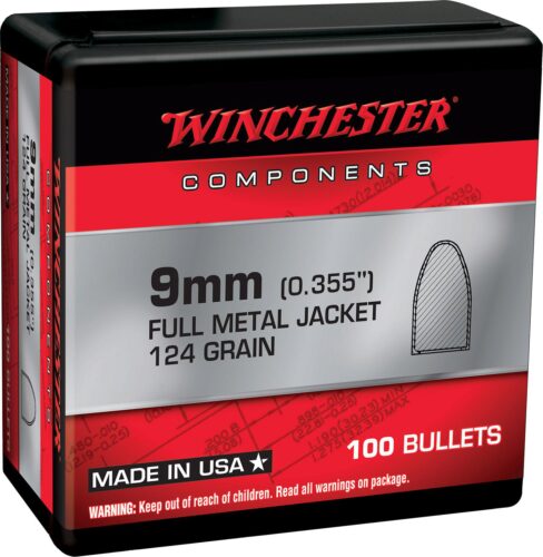 Winchester Ammo WB9MC124X Centerfire Handgun Reloading 9mm .355 1