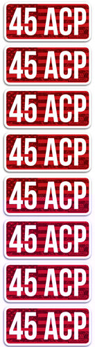 MTM Ammo Caliber Labels 45 ACP Red 8/ct