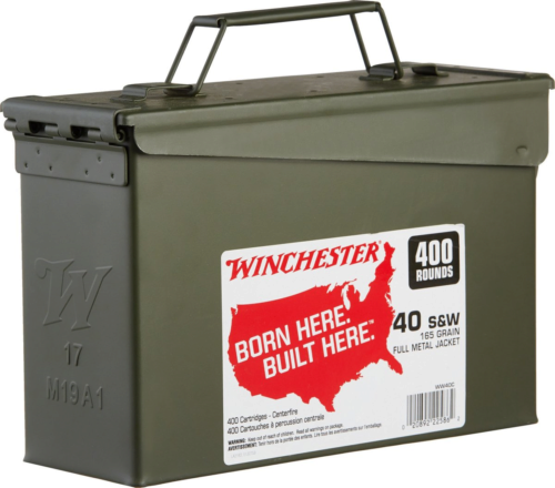 Winchester Ammo WW40C USA Ammo Can 40 S&W 165 gr Full Metal Jacke