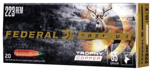 Federal P223TC1 Premium  223 Rem 55 gr Trophy Copper 20 Per Box/