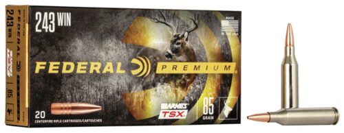 Federal P243K Premium  243 Win 85 gr Barnes TSX 20 Per Box/ 10 Ca