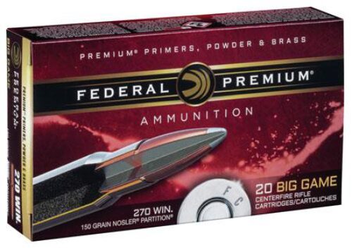 Federal P270E Premium  270 Win 150 gr Nosler Partition 20 Per Box