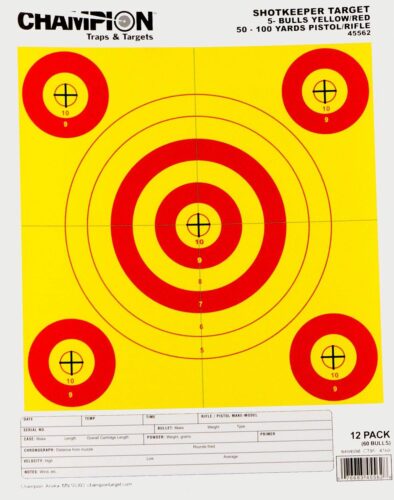 Champion Targets 45562 Shotkeeper  5-Bullseye 50-100 yds Pistol/R