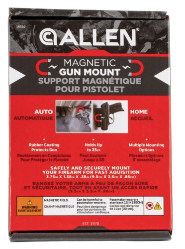 Allen 18530 Magnetic Handgun Mount  Rubber Holds Handgun,Rifle,Sh