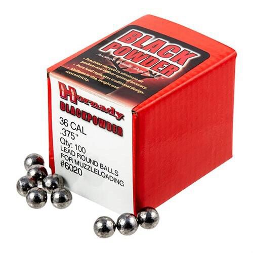 Hornady 6020 Black Powder Lead Balls 36 Cal .375 100 Per Box/40 C