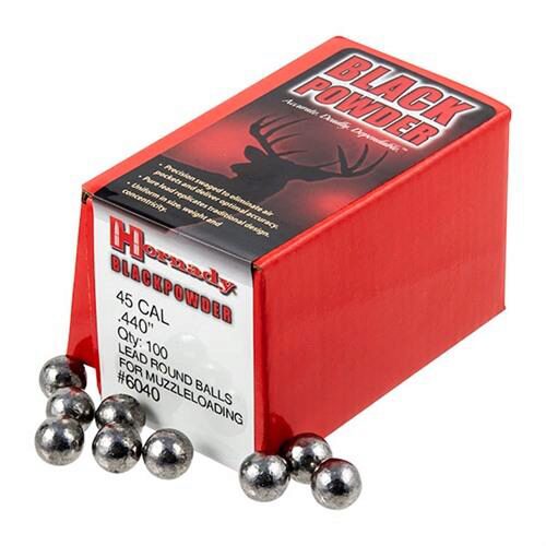 Hornady 6040 Black Powder Lead Balls 45 Cal .440 100 Per Box/ 25