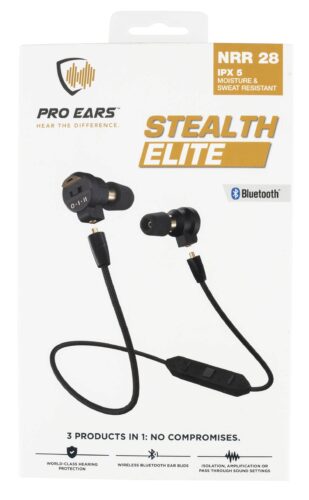 Pro Ears PEEBBLKE Stealth Elite  28 dB Behind The Head Black Adul