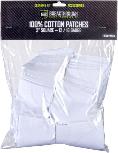 Breakthrough Clean BTCPS350 Square Cleaning Patches  100% Cotton
