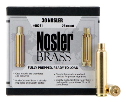 Nosler 10221 Premium Brass Unprimed Cases 30 Nosler Rifle Brass/