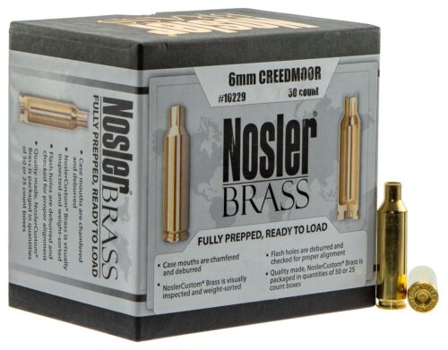Nosler 10229 Premium Brass Unprimed Cases 6mm Creedmoor Rifle Bra