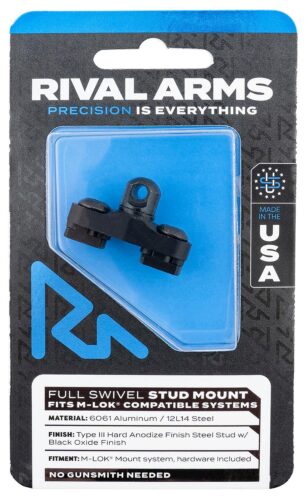 Rival Arms RA-RA92M1B Full Swivel Stud Mount  Black 6061-T6 Alumi