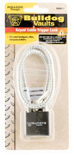 Bulldog BD8011 Trigger Lock Cable Open With Key Metal Firearm Fit