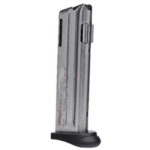 Walther Arms 512604 P22  10rd Detachable w/Finger Rest 22 LR Blac