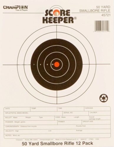 Champion Targets 45721 Score Keeper  Bullseye Paper 50 yds Small
