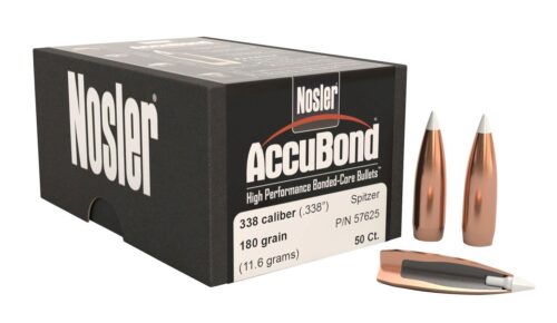 Nosler 57625 AccuBond  338 Cal .338 180 gr Spitzer Point Boat Tai