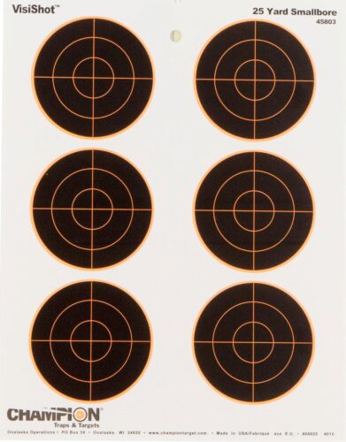 Champion Targets 45803 VisiShot  Bullseye Paper Hanging 25 yds Sm