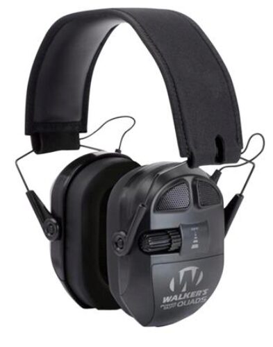 Walker's GWPXPMQB Ultimate Power Quad Muff 26 dB Over the Head Bl