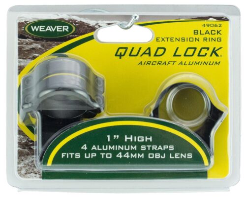 Weaver Mounts 49062 Quad Lock Detachable Rings  Black 1 High Exte