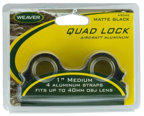Weaver Mounts 49046 Quad Lock Detachable Rings  Matte Black 1 Med