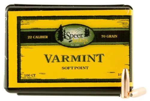 Speer 1053 Varmint  22 Cal .224 70 gr Jacketed Soft Point 100 Per