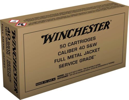 Winchester Ammo SG40W Service Grade  40 S&W 165 gr Full Metal Jac